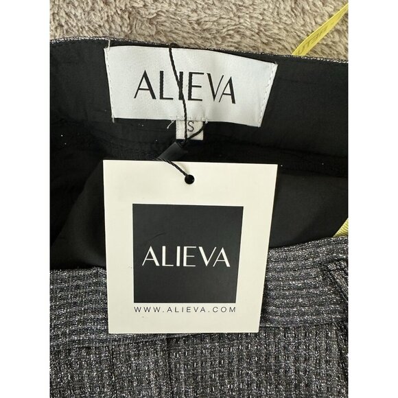 Alieva Women’s Pants DONNA TITANIUM FOILED METALLIC CHARCOAL Size S New - Picture 7 of 16
